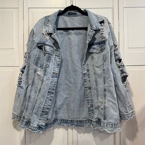 Oversized denim jacket size‎ small EUC